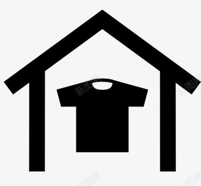 房子T恤公寓家图标图标