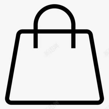 购物袋购物电子商务线图标图标