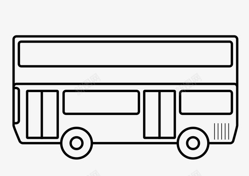 双层巴士公共交通旅游图标图标