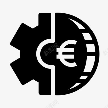货币设置商业齿轮图标图标