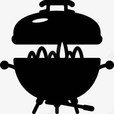 燃烧的烤架烹饪火焰图标图标