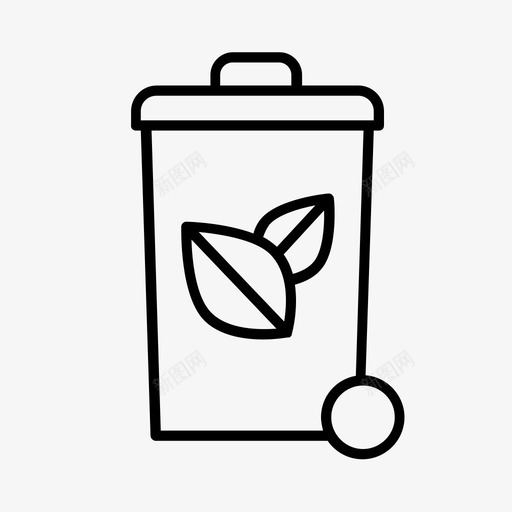 回收箱绿色垃圾箱绿色能源图标svg_新图网 https://ixintu.com 可持续性 回收箱 废弃物 绿色垃圾箱 绿色能源