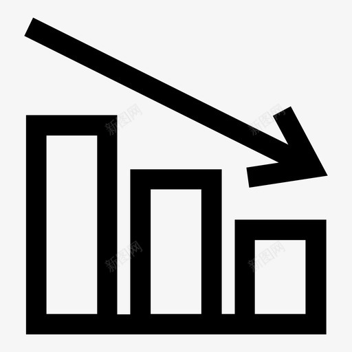 减少条形图业务图标svg_新图网 https://ixintu.com 业务 减少 图表 条形图 统计 财务