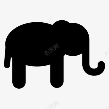 大象动物大图标图标