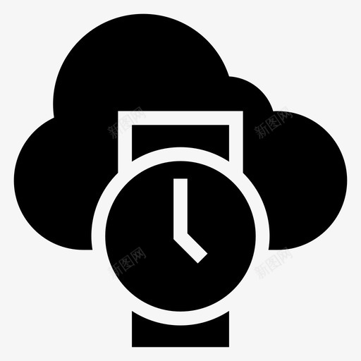 云手表时钟时间图标svg_新图网 https://ixintu.com 云手表 云计算字形图标 天气 时钟 时间 计时器