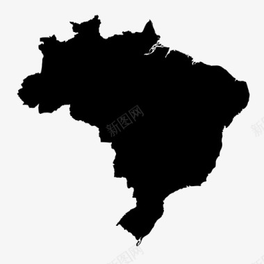 巴西地图美国国家图标图标