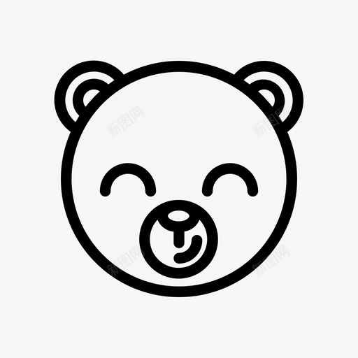 熊动物可爱图标svg_新图网 https://ixintu.com 动物 可爱 宝贝 微笑 熊