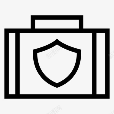 安全公文包锁保护图标图标