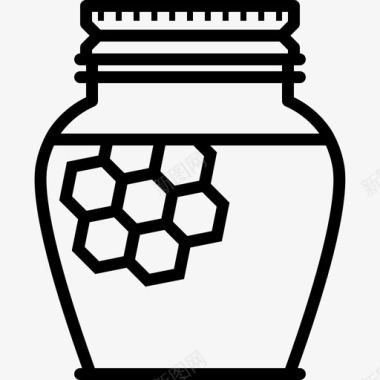 玻璃加蜂巢养蜂甜蜜图标图标