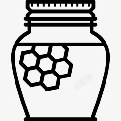 甜蜜的加玻璃加蜂巢养蜂甜蜜图标高清图片