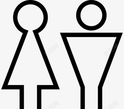 女人和男人浴室男孩图标图标