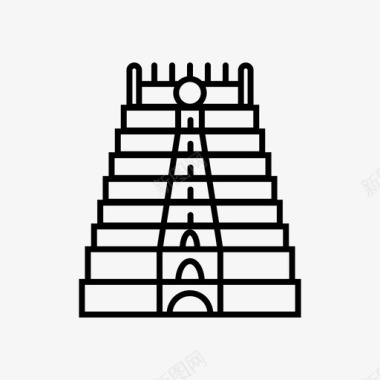 寺庙建筑宗教图标图标