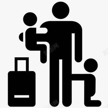 旅行者家人行李图标图标