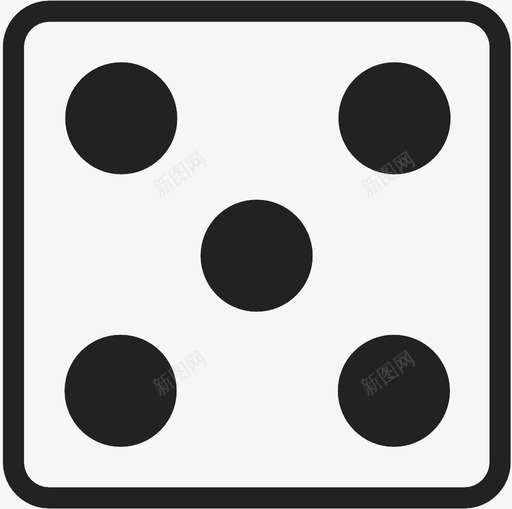 掷骰子五掷骰子图标svg_新图网 https://ixintu.com 掷骰子 掷骰子五