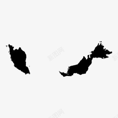 马来西亚地图亚洲东部图标图标
