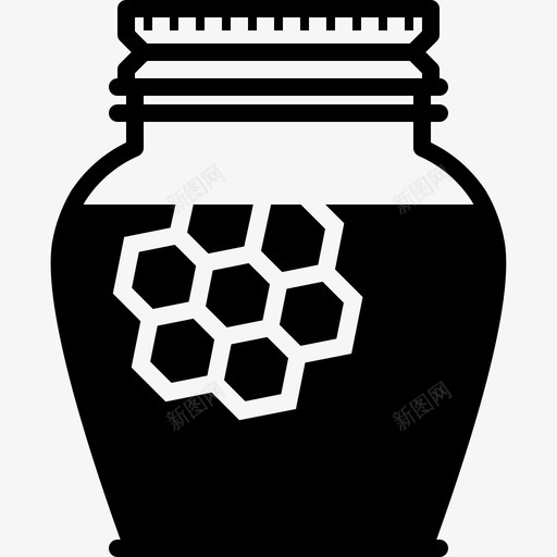 天然蜂蜜的玻璃养蜂健康图标svg_新图网 https://ixintu.com 健康 养蜂 天然蜂蜜的玻璃 罐子 花园里美味的养蜂雕文 蜂巢