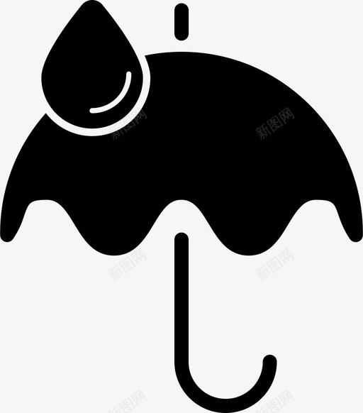 雨伞水滴雨图标svg_新图网 https://ixintu.com 水滴 雨 雨伞