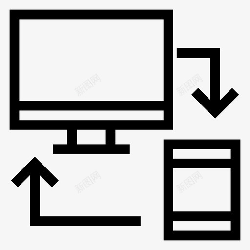 桌面移动连接互联网链接图标svg_新图网 https://ixintu.com 互联网 搜索引擎优化营销线图标 桌面移动连接 网络 链接