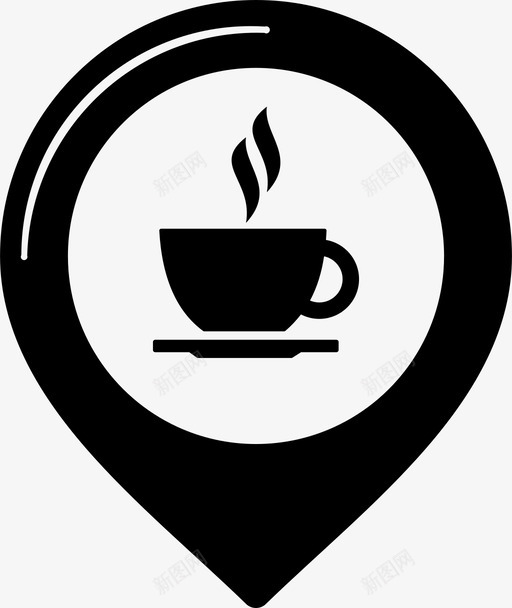 咖啡兴趣点地图图标svg_新图网 https://ixintu.com 兴趣点 兴趣点第一部分 咖啡 地图 大头针 点