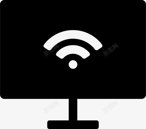 计算机连接互联网在线图标svg_新图网 https://ixintu.com wifi 互联网 信号 在线 屏幕 屏幕第2部分填充 计算机连接