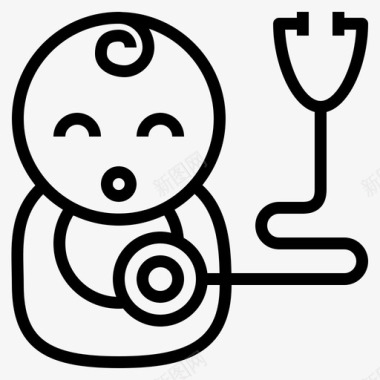 儿科婴儿护理图标图标