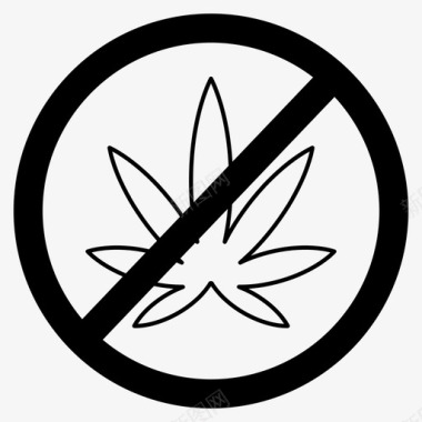禁止杂草毒品禁止图标图标