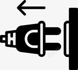拔出插头插头拔出电缆连接器图标高清图片