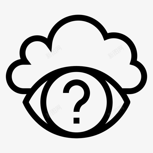云眼任务搜索图标svg_新图网 https://ixintu.com 云眼 云计算线图标 任务 天气 搜索 视图