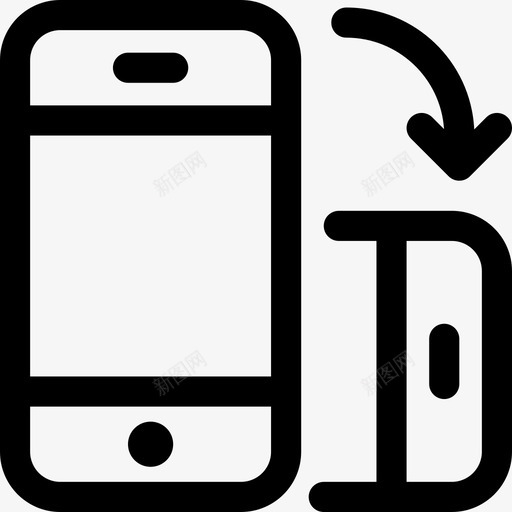 手机方向水平横向图标svg_新图网 https://ixintu.com 屏幕 屏幕第2部分 手机方向 旋转 横向 水平 移动