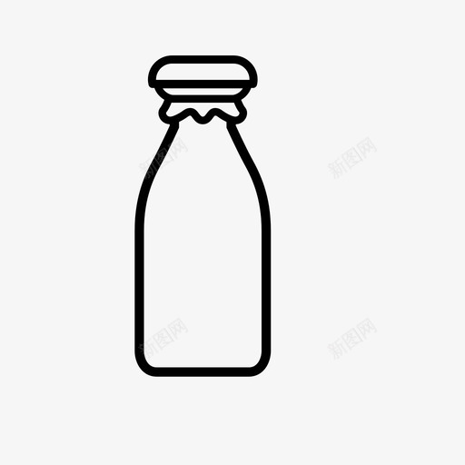 玻璃瓶牛奶食品饮料图标svg_新图网 https://ixintu.com 牛奶 玻璃瓶 食品饮料