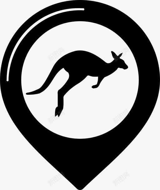 袋鼠兴趣地图图标svg_新图网 https://ixintu.com 兴趣 兴趣点第一部分 地图 大头针 点 袋鼠