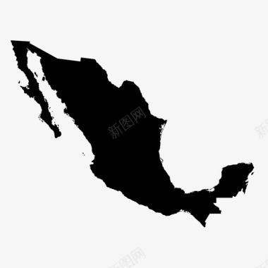 墨西哥地图美国中部图标图标