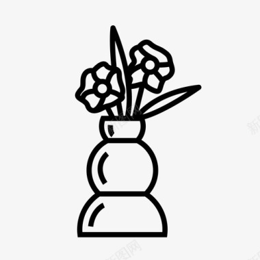 花瓶装饰花图标图标