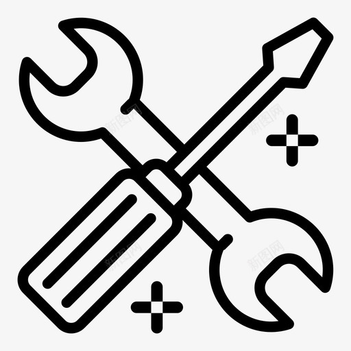 工具维修螺丝刀图标svg_新图网 https://ixintu.com 工具 手动工具 扳手 维修 螺丝刀