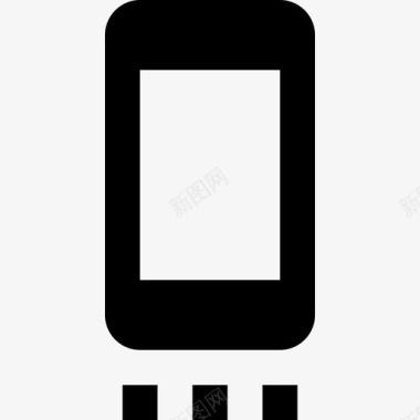 智能手机有三个按钮材料单色图标图标