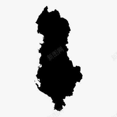 阿尔巴尼亚地图巴尔干半岛欧洲图标图标