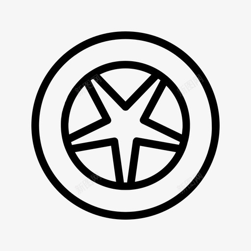 车轮汽车轮辋图标svg_新图网 https://ixintu.com 其他v型轮廓 汽车 车轮 轮胎 轮辋