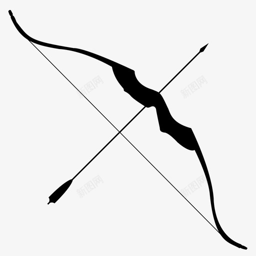 弓箭射箭游戏图标svg_新图网 https://ixintu.com rpg图标武器 射箭 弓箭 武器 游戏