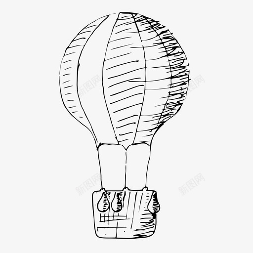 热气球气球手绘图标svg_新图网 https://ixintu.com 手绘 气球 热气球 素描