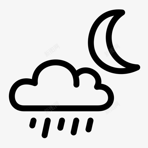 小雨夜雨滴冬天图标svg_新图网 https://ixintu.com 冬天 天气 小雨夜 雨滴