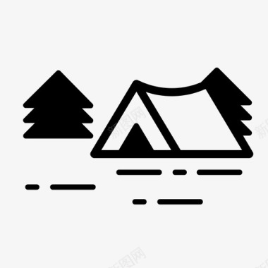 露营帐篷自然户外图标图标