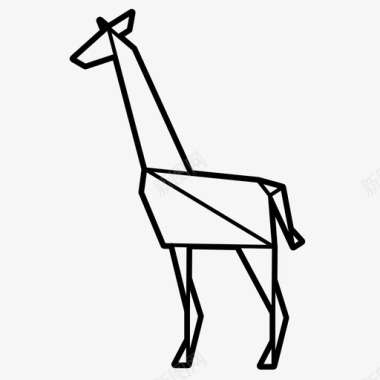 长颈鹿动物折叠图标图标