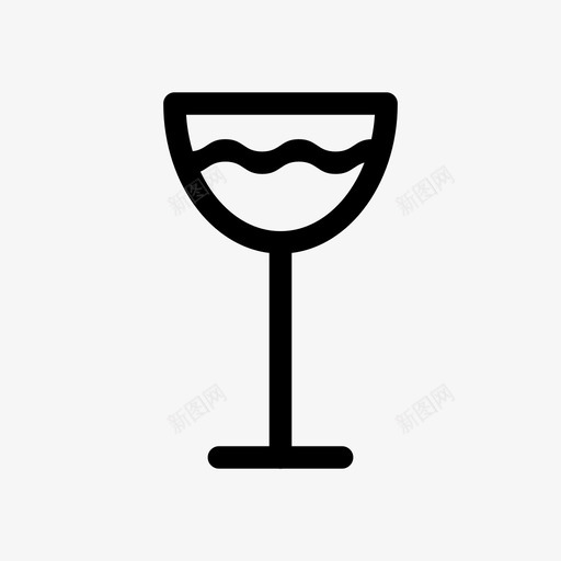 葡萄酒饮料玻璃杯图标svg_新图网 https://ixintu.com 果汁 水 玻璃杯 葡萄酒 餐厅图标 饮料