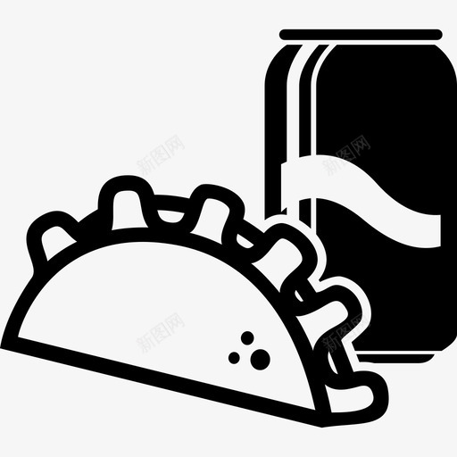 玉米卷和饮料罐头快餐图标svg_新图网 https://ixintu.com 墨西哥 快餐 玉米卷和饮料 罐头 苏打水