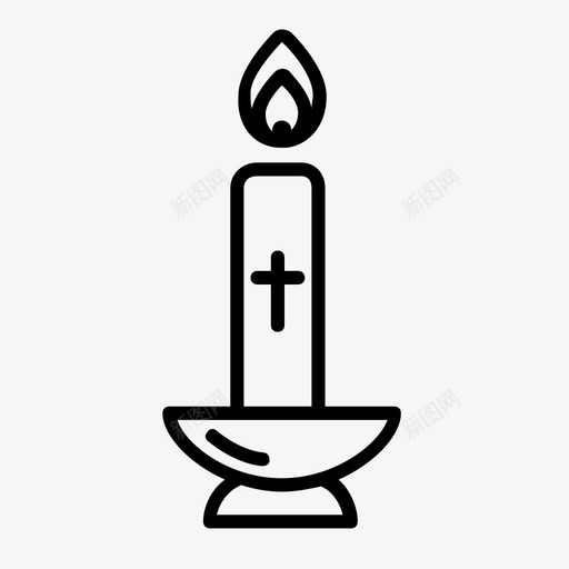 蜡烛教堂十字架图标svg_新图网 https://ixintu.com 光 十字架 复活节 教堂 蜡烛