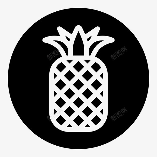 菠萝食品水果图标svg_新图网 https://ixintu.com 健康 水果 热带 菠萝 食品