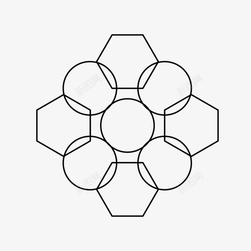 抽象几何蜂窝花朵图标svg_新图网 https://ixintu.com 抽象几何蜂窝 花朵