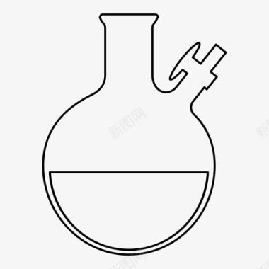 施伦克烧瓶化学玻璃器皿图标图标