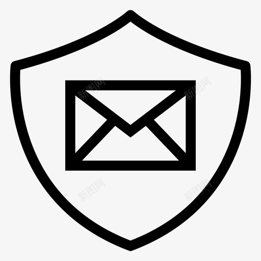 电子邮件安全锁定保护图标svg_新图网 https://ixintu.com 保护 安全 屏蔽 搜索引擎优化营销线图标 电子邮件安全 锁定