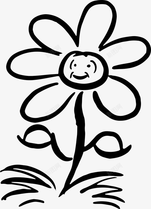 微笑的花涂鸦复活节图标svg_新图网 https://ixintu.com 复活节 微笑的花 春天 有趣的复活节涂鸦 涂鸦 草
